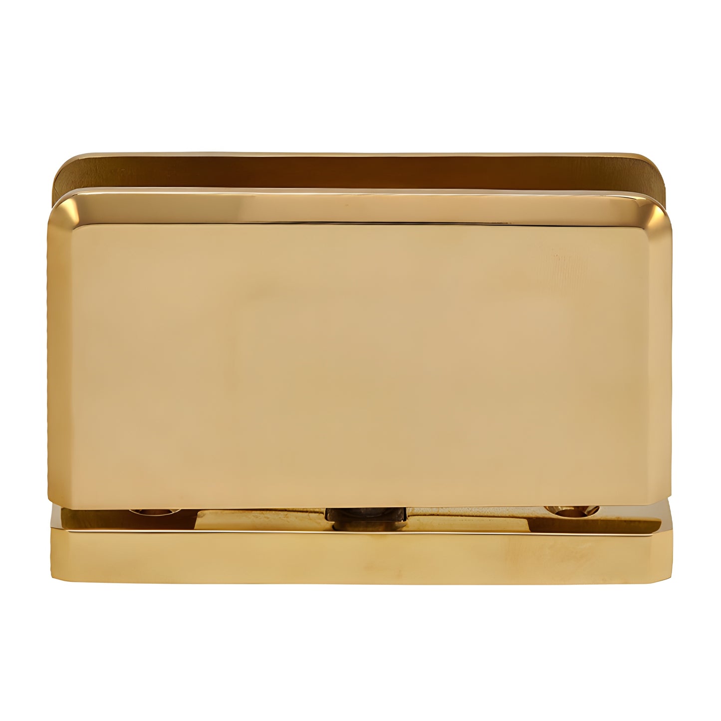 Polished brass Senior Prima pivot hinge for 1/2 in (12 mm) tempered glass shower door, SKU SRPPH01BR