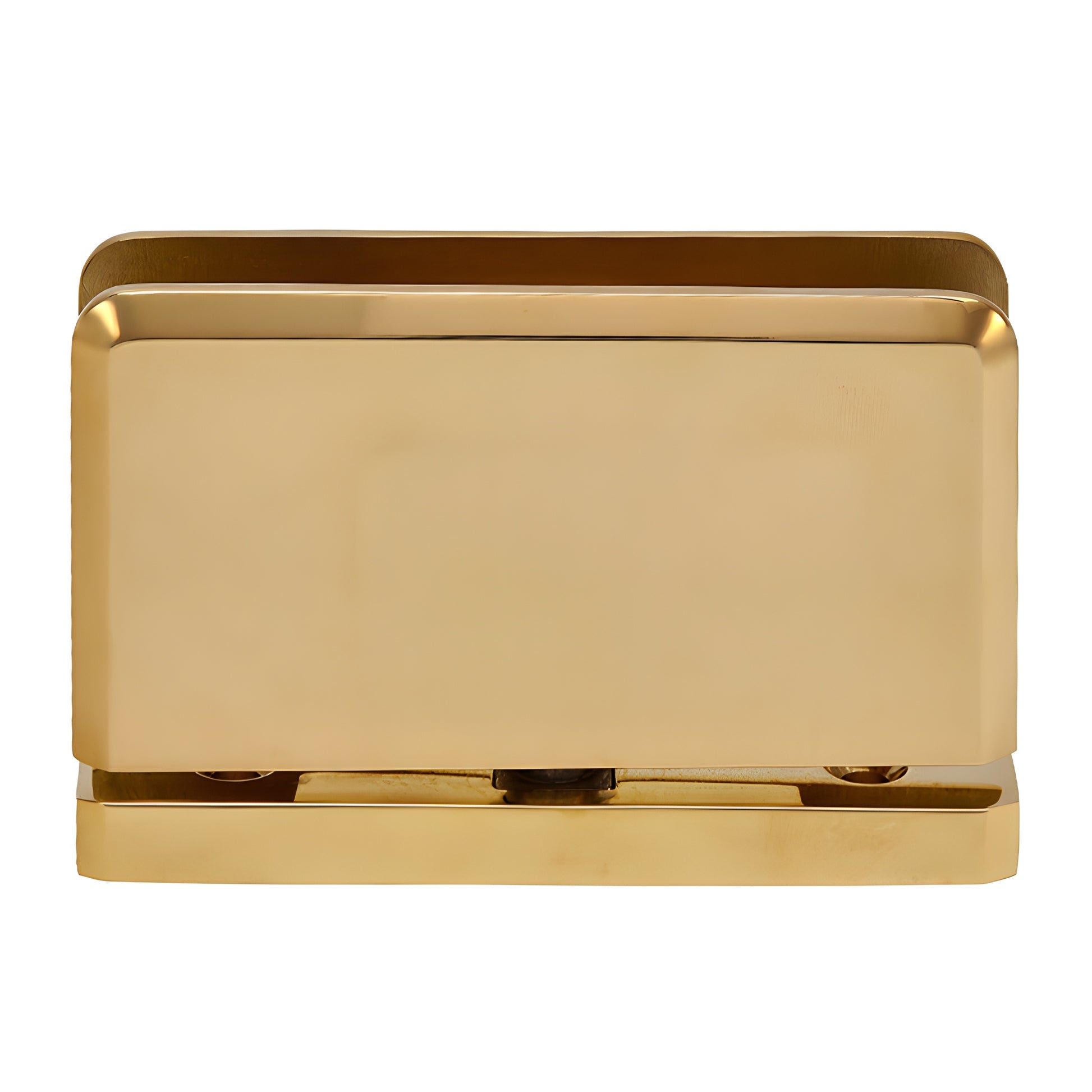 Polished brass Senior Prima pivot hinge for 1/2 in (12 mm) tempered glass shower door, SKU SRPPH01BR