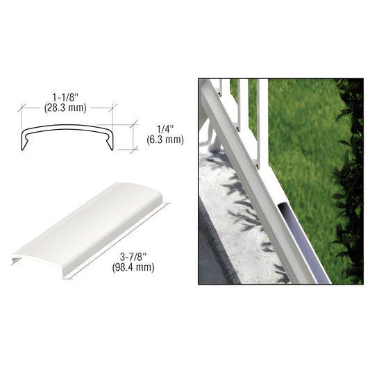 1PSW Sky White aluminum picket spacer, 3-7/8 in snap-on cap for 5/8 in square pickets, 1/4 in thick