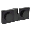 Matte black Lugano concealed glass-to-glass hinge for frameless shower doors, SKU LUG180LMBL.