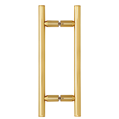 CRL 8in Polished Brass Ladder Glass Door Pull Handle - Back-to-Back