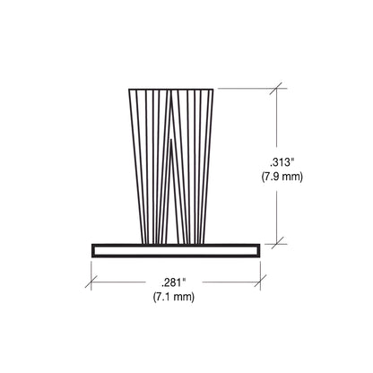 Black storefront door pile weatherstrip on clear polypropylene backing, energy-saving seal (SKU W188C)