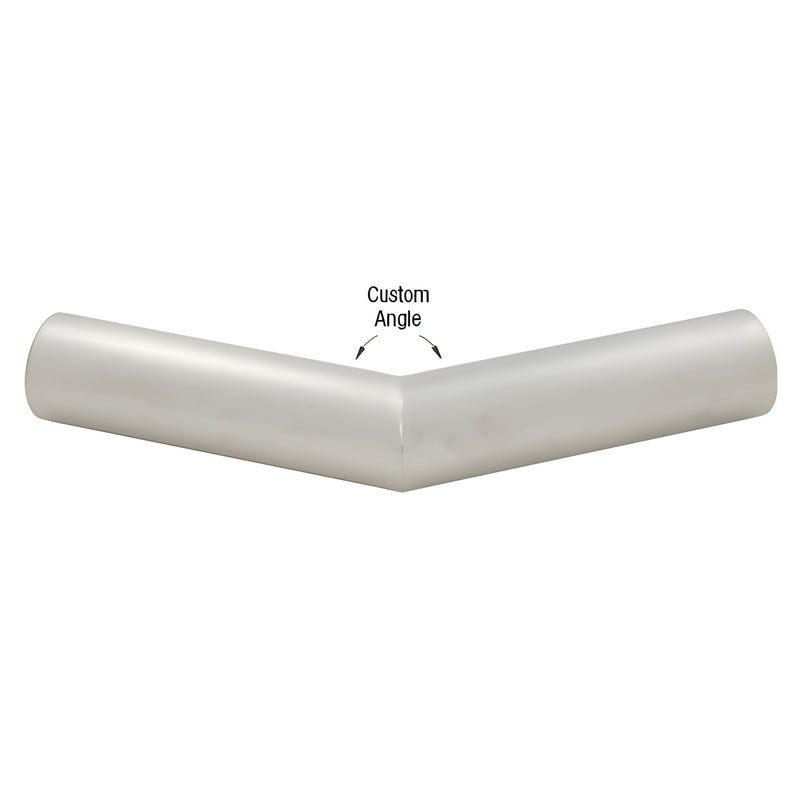 Brushed 304 stainless 1-1/4in slip-fit pipe rail corner (custom angle), hairline finish - SKU PR12540BS.