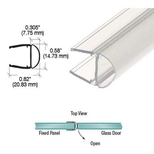 CRL 144" Translucent Vinyl Bulb Seal for 3/8" Glass - Durable, Weatherproof Sealant