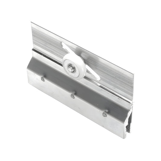 CRLM6053 frameless shower door roller assembly - chrome/aluminum adjustable bracket with white nylon roller.