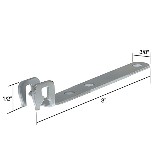 CRL sash carrier H3759 - stamped steel, 3" long x 1/2" high, fits 5/8" tubular balances for non-tilt windows.