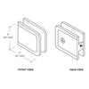 Polished chrome beveled wall-mount glass clamp (BCU4CH) for 3/8-1/2 (10-12mm) frameless shower panels.