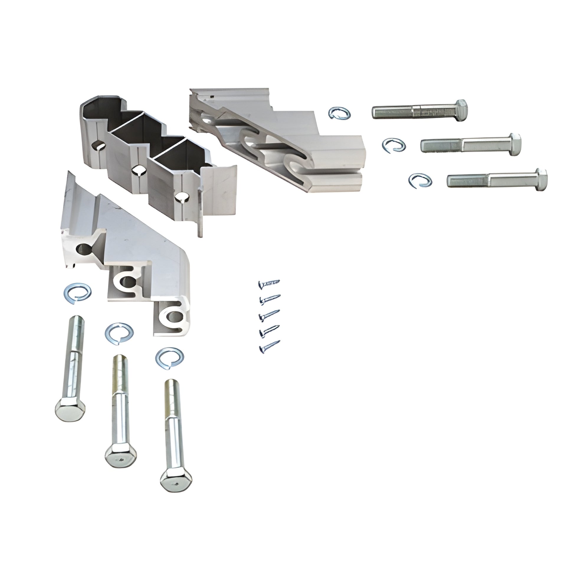AP497 mill-finish aluminum blast curtain accessory kit - assorted brackets, bolts, clips and screws for BW3250 systems.