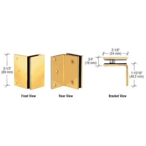 CRL Unlacquered Brass Geneva Series Wall Mount Bracket - Elegant and Durable Hardware