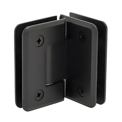 P1N0920RB Pinnacle oil rubbed bronze beveled glass to glass hinge for 8-12mm tempered glass, 90