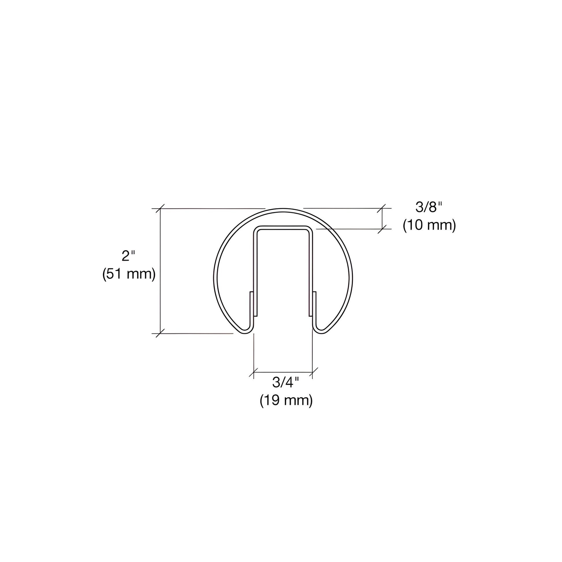 GR20PS14 polished stainless steel 2 in cap rail for glass railing, 168 in length, fits 12-16 mm glazing