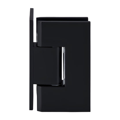 Matte black brass Vienna shower hinge V1E544MBL, squared offset wall-mount for 3/8-1/2 in glass, 5 pre-set