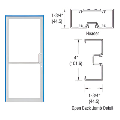 CRL-U.S. Aluminum RH Up/Over Frame 39-1/2 x 85-3/4 Clear Anodized