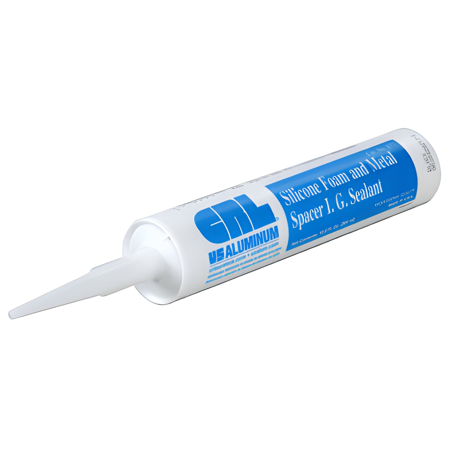 CRL Cat. No. 877 10.3 oz urethane insulating glass sealant cartridge with blue label and tapered nozzle.
