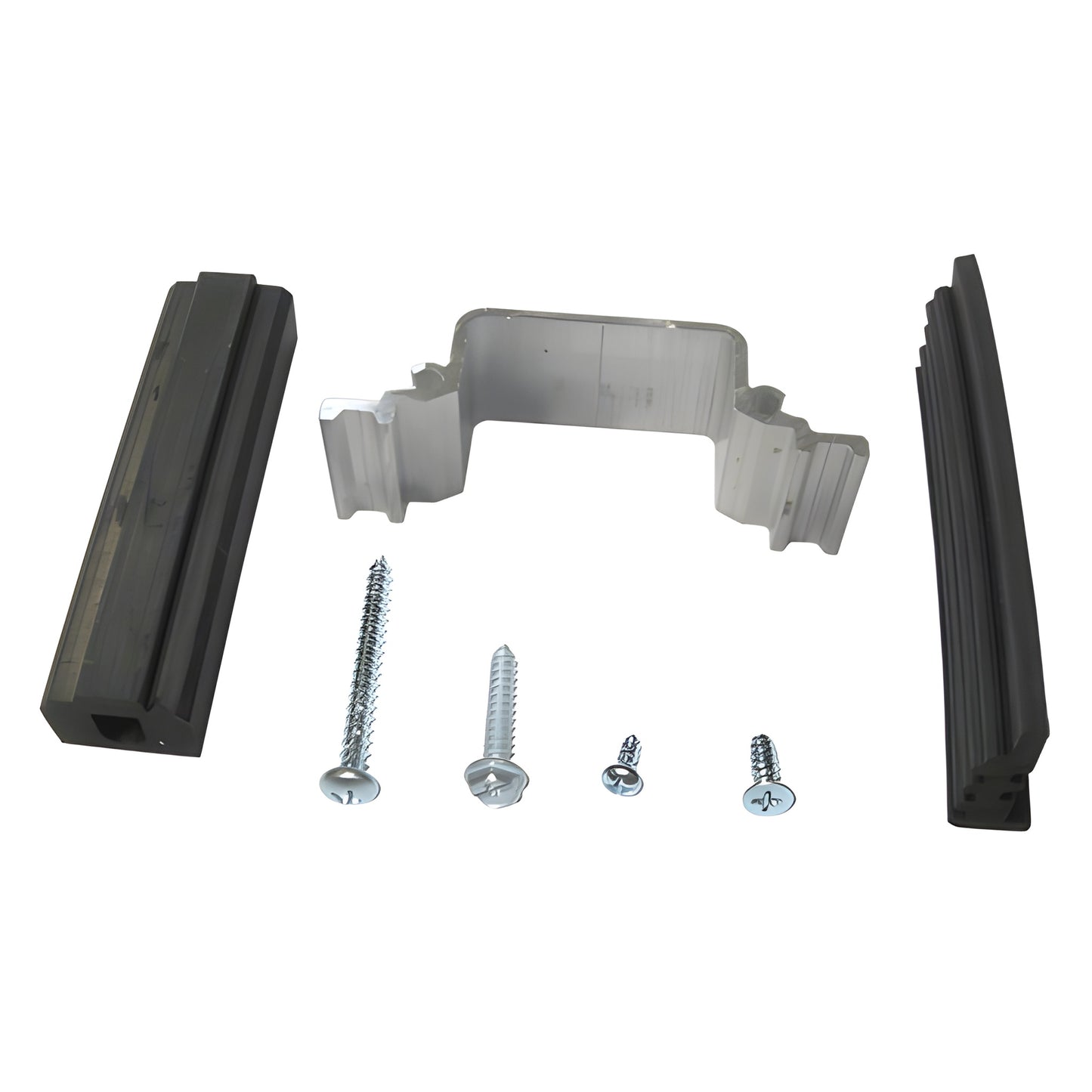 HP61200 mill-finish CRL header clip with two rubber pads and four screws for Series 451 transom frames.