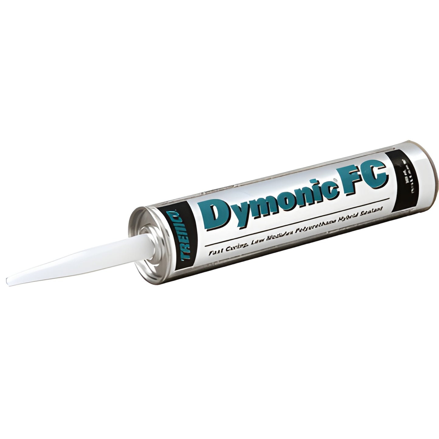Tremco DyMonic FC 10.1 oz white polyurethane sealant cartridge with nozzle