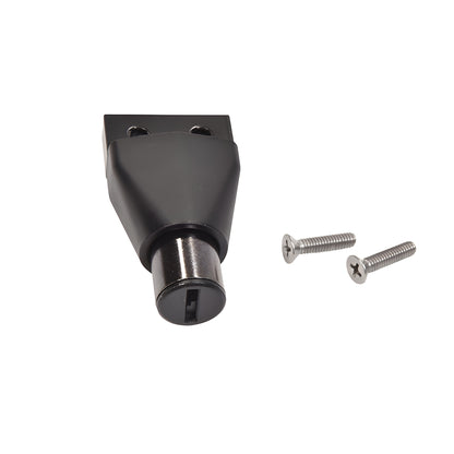 Black keyed retrofit lock assembly (DWKEYL0CK) with two silver keys on ring and two mounting screws.