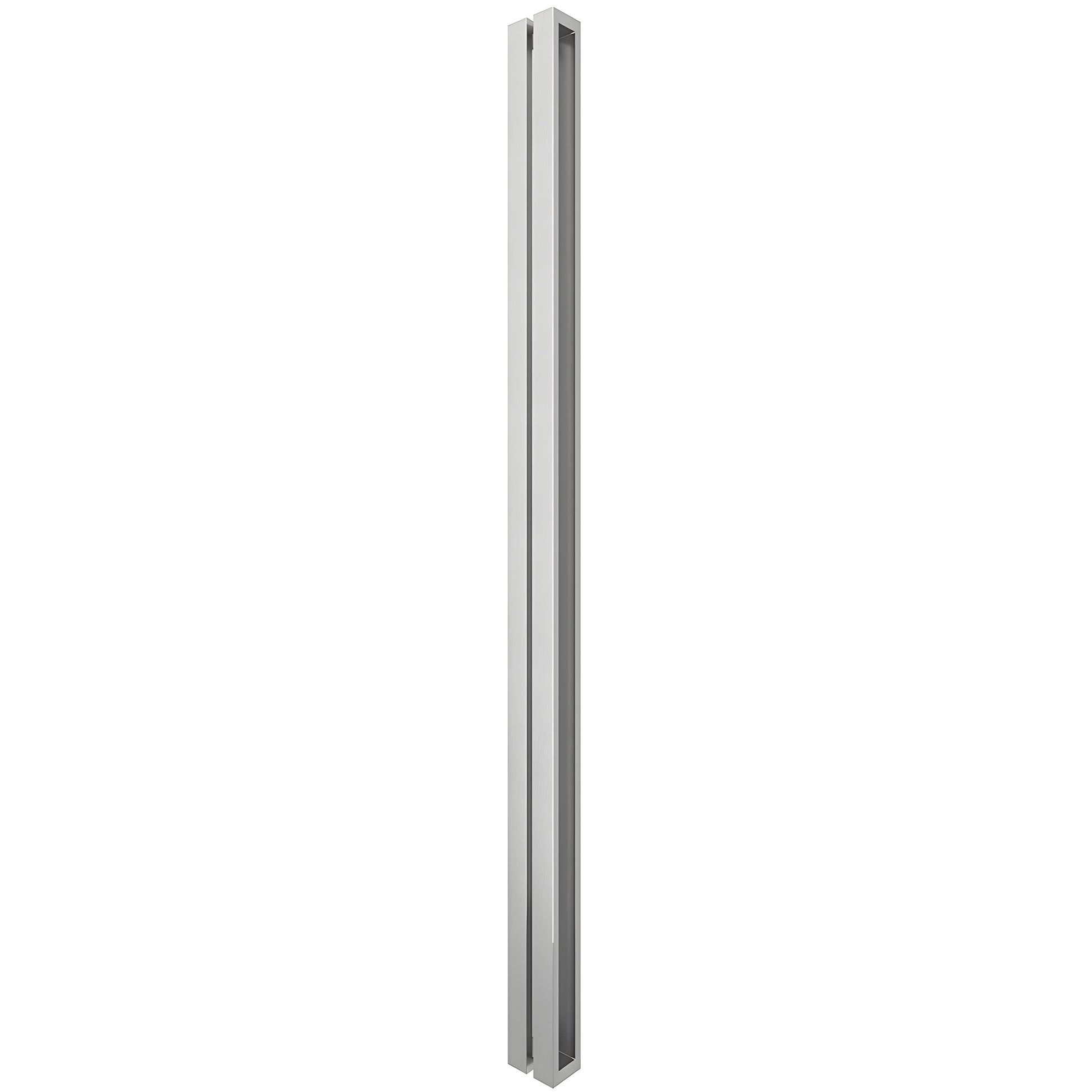 HPH600BS O-style brushed stainless steel square tubular shower handle, back-to-back pair for 3/8" (9.5mm) glass.