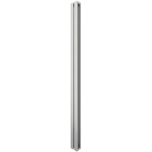 HPH600BS O-style brushed stainless steel square tubular shower handle, back-to-back pair for 3/8" (9.5mm) glass.