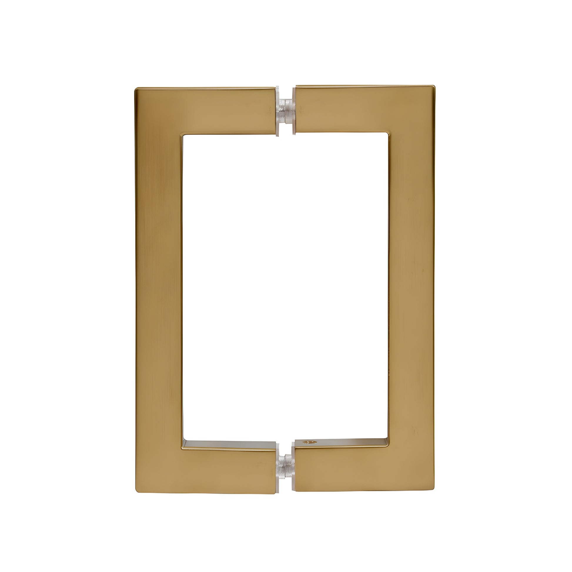 Brushed bronze square corner 3/4 tubular brass glass door pull, 6 C to C (SKU SQ6X6BBRZ)