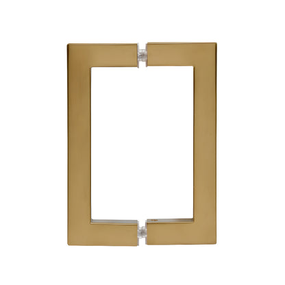 Brushed bronze square corner 3/4 tubular brass glass door pull, 6 C to C (SKU SQ6X6BBRZ)