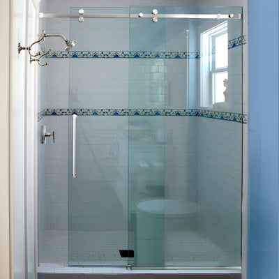 CRL Serenity Series 180° Polished Stainless Sliding Shower System 95 in