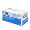 Box of CRL blue microfiber wipes (MFW50B), 12x12 in, 50 per box - precision-cut, reusable cleaning cloths.