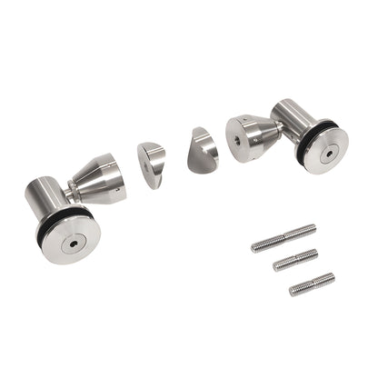 RB50SBS stainless double-arm glass fitting kit with studs and caps for 1/2" (12 mm) laminated tempered glass