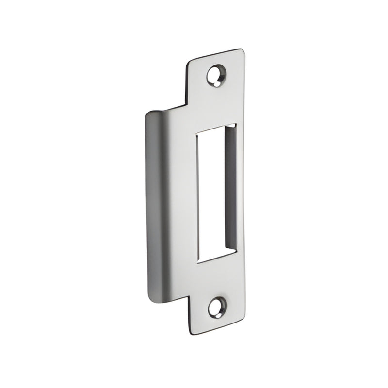Adams Rite DH19300 aluminum strike plate for extruded storefront/curtain wall, rectangular opening, two screw holes.