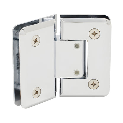 P1N345CH polished chrome Pinnacle adjustable glass-to-glass shower hinge, 135 beveled brass hinge for 8-12mm glass