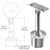 CRL Stainless Steel Post-Mounted Adjustable Radius Handrail Bracket