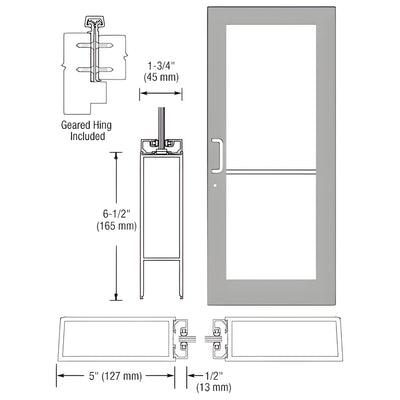 CRL-U.S. Aluminum Series 550 Clear Anodized Wide-Stile Geared Hinge