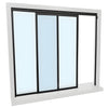 Florence 48x48 sliding tempered glass window kit, Duranodic Bronze two-panel frame (one fixed, one sliding)