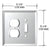CRL Clear Glass Mirror Duplex & Toggle Outlet Cover Plate