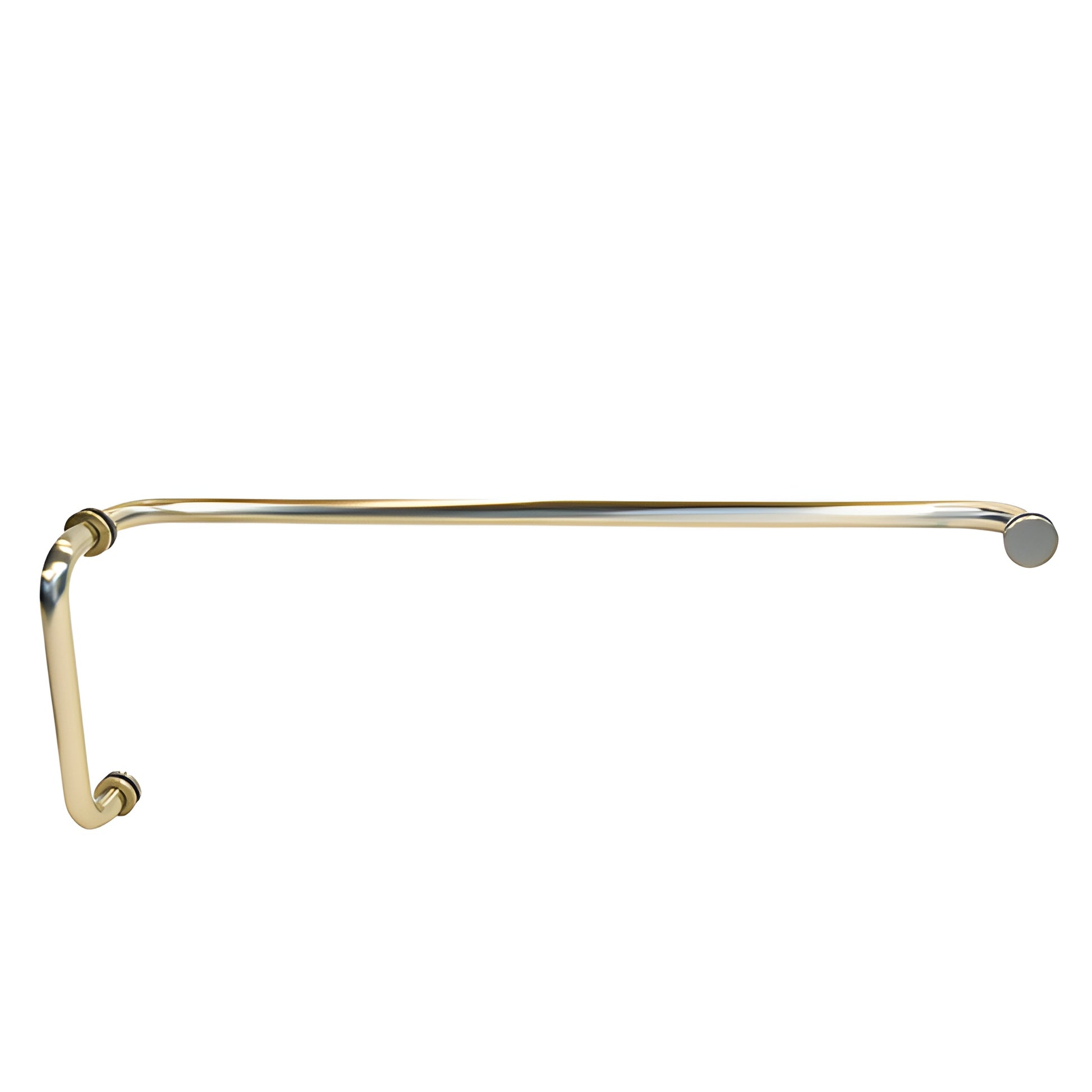 Brushed bronze brass glass shower pull handle with 8" pull and 24" towel bar, SKU BM8X24BBRZ