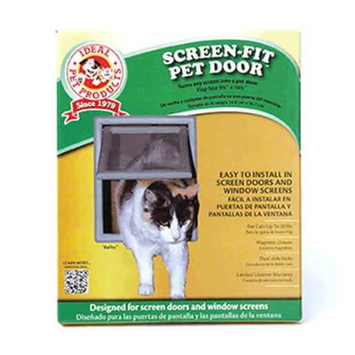 Small CRL Gray Screen-Fit Pet Door - Perfect for easy pet access on screen doors.