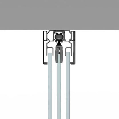 CRL50 Matte Black Sliding Door Kit with Dual Fixed Sidelites - Ceiling Mount