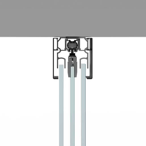 CRL50 Matte Black Sliding Door Kit with Dual Fixed Sidelites - Ceiling Mount