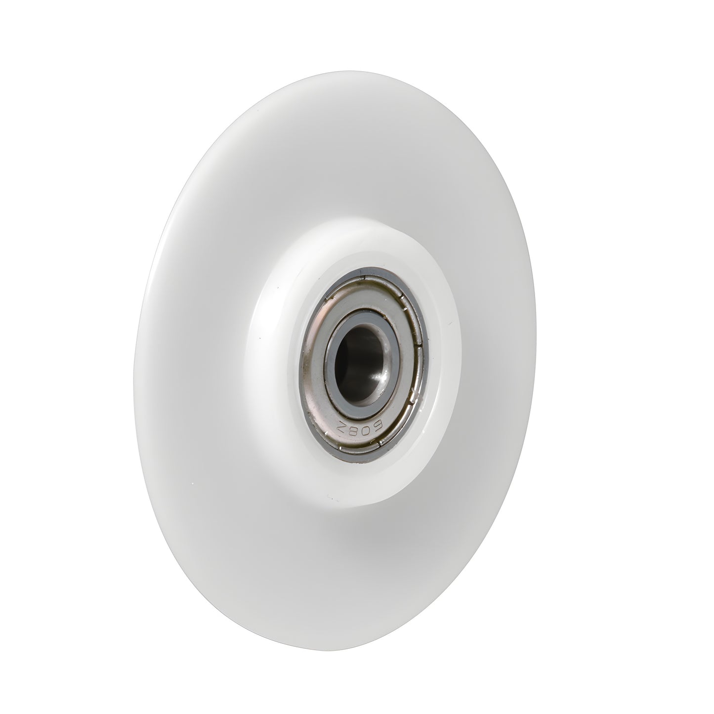 CRL nylon replacement roller wheel (SKU WREPS5N), white 2.5" round profile with metal ball bearing hub
