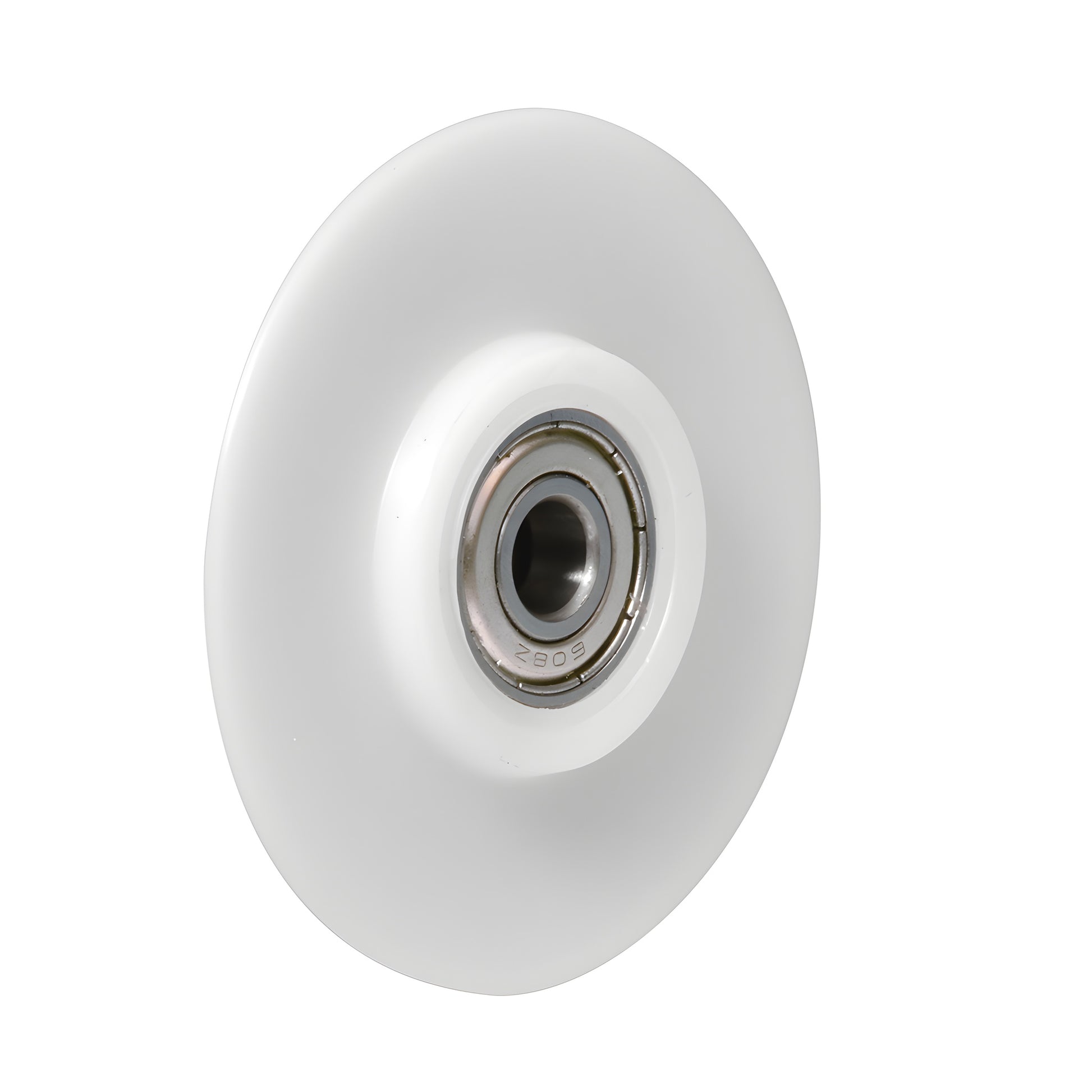 CRL nylon replacement roller wheel (SKU WREPS5N), white 2.5" round profile with metal ball bearing hub