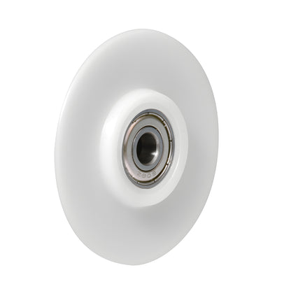 CRL nylon replacement roller wheel (SKU WREPS5N), white 2.5" round profile with metal ball bearing hub