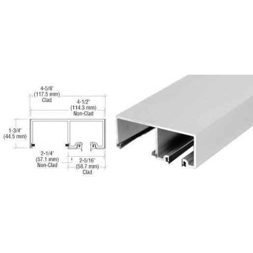 CRL Satin Anodized 120" SSR Top Track for sliding doors, sleek design, durable finish.