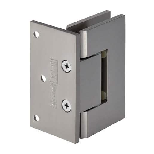 "CRL Brushed Nickel Adjustable Wall Mount Offset Back Plate Hinge for sleek door installat
