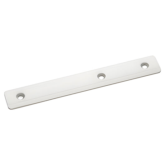 Aluminum solid faceplate cover DL2100A, 1 x 6-7/8 in, flat edge plate with three countersunk screw holes