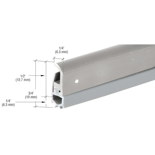 Aluminum door jamb weatherseal with triple-finger vinyl sweep, 3/4 in height, fits 72x84 doors - SKU WS167AV232