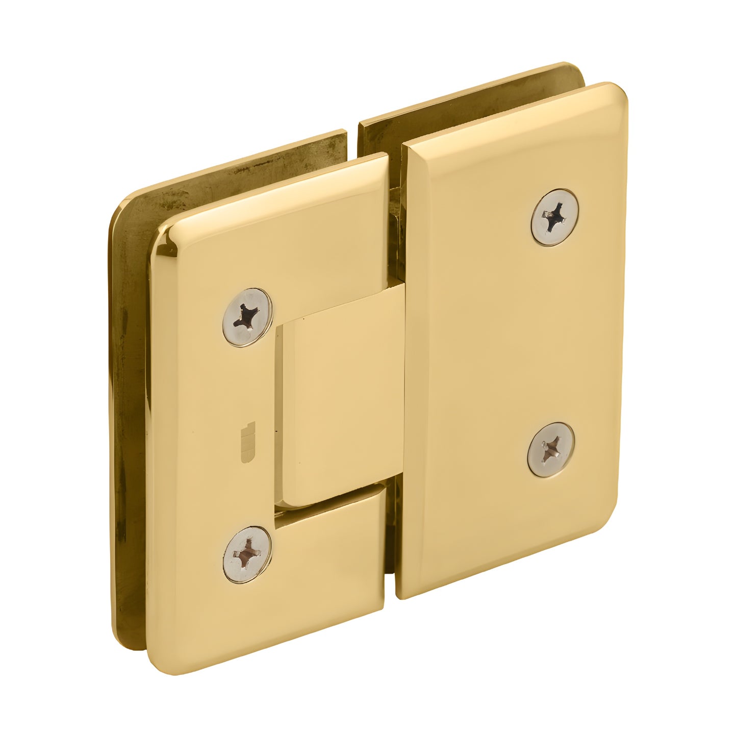 Unlacquered brass beveled 180 glass-to-glass shower door hinge (Cologne series) for 10-12mm glass