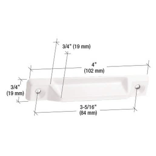 "CRL White Deluxe Window Sash Lift - Durable, Easy-Grip Design for Smooth Window Operation