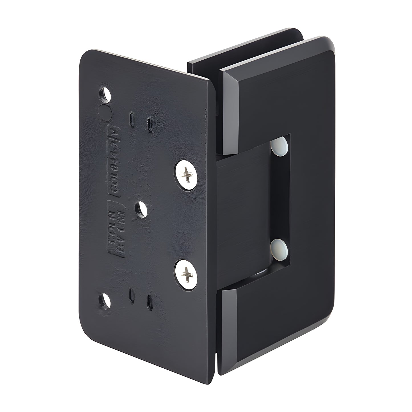 C0L0440RB Cologne oil rubbed bronze beveled shower door hinge, wall mount offset for 3/8-1/2 tempered glass.