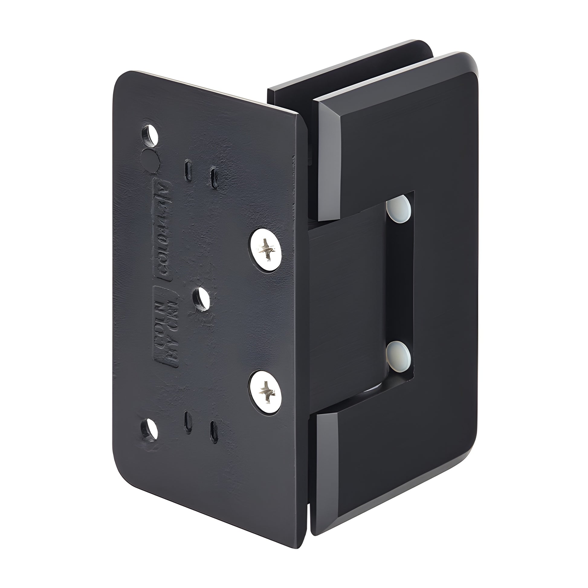 C0L0440RB Cologne oil rubbed bronze beveled shower door hinge, wall mount offset for 3/8-1/2 tempered glass.