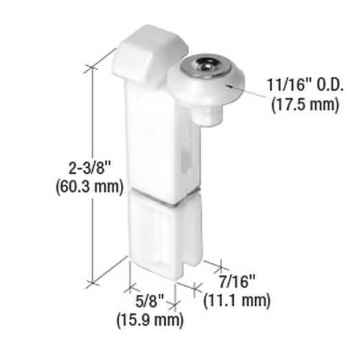 CRL Sliding Screen Door Top Hung Roller 7/16" for HiLite Doors - Durable & Smooth Glide